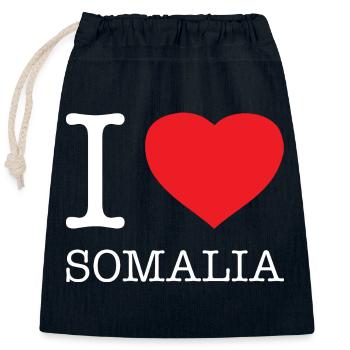 I LOVE SOMALIA - Verschließbarer Geschenkbeutel aus Baumwolle (25x30cm) - Navy - Vorne