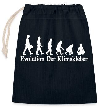Evolution der Klimakleber - Verschließbarer Geschenkbeutel aus Baumwolle (25x30cm) - Navy - Vorne