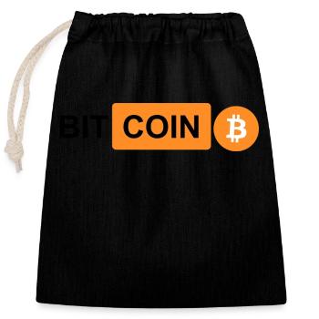 Crypto Bitcoin BTC prn 2 - Sac cadeau en coton avec cordon (25 x 30 cm) - noir - Devant