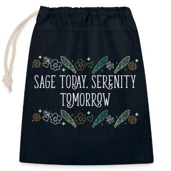 Sauge brûlante aujourd’hui Sérénité demain Smudge - Sac cadeau en coton avec cordon (25 x 30 cm) - bleu marine - Devant