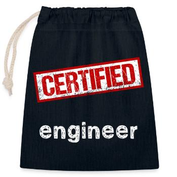Engineer - Closable cotton gift bag (25x30cm) - navy - Front