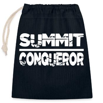 Happy High-Altitude Climbing - Closable cotton gift bag (25x30cm) - navy - Front