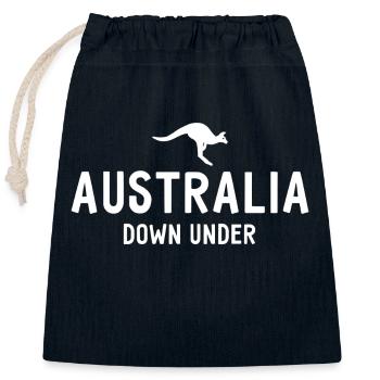 Australia - Down Under - Australia - Kangaroo - Closable cotton gift bag (25x30cm) - navy - Front