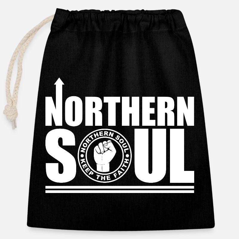 Northern Soul - Behalte den Glauben - Verschließbarer Geschenkbeutel aus Baumwolle (25x30cm) - Schwarz