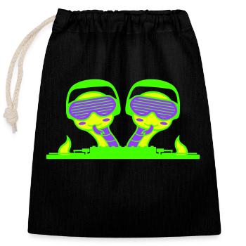 2 Cool DJ Snakes Team Mixer Musique de fête - Sac cadeau en coton avec cordon (25 x 30 cm) - noir - Devant