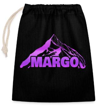 Mount Margo - Closable cotton gift bag (25x30cm) - black - Front
