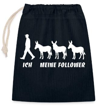 Ich Meine Follower Esel Züchter Landwirt Bauer - Verschließbarer Geschenkbeutel aus Baumwolle (25x30cm) - Navy - Vorne