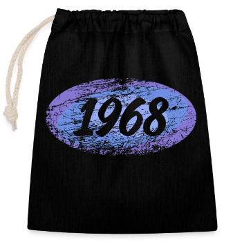 1968 1968 - Closable cotton gift bag (25x30cm) - black - Front
