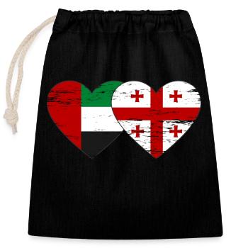 Vereinigte Arabische Emirate Georgien Flagge - Verschließbarer Geschenkbeutel aus Baumwolle (25x30cm) - Schwarz - Vorne