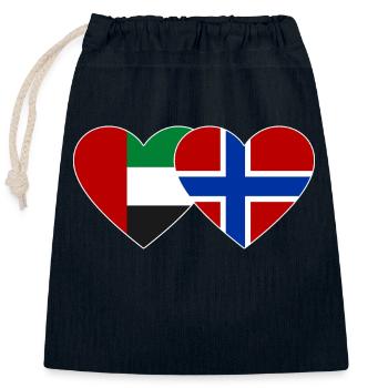 Vereinigte Arabische Emirate Norwegen Flagge Herz - Verschließbarer Geschenkbeutel aus Baumwolle (25x30cm) - Navy - Vorne