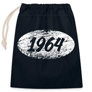 1964 - Closable cotton gift bag (25x30cm) - navy - Front