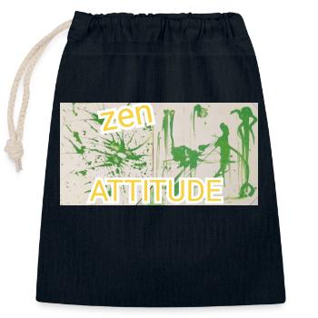Abstract painting zen attitude, green, buddhism - Closable cotton gift bag (25x30cm) - navy - Front