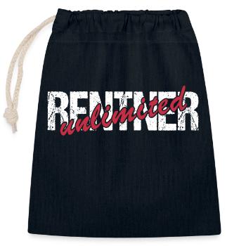Rentner unlimited 2025 - Verschließbarer Geschenkbeutel aus Baumwolle (25x30cm) - Navy - Vorne