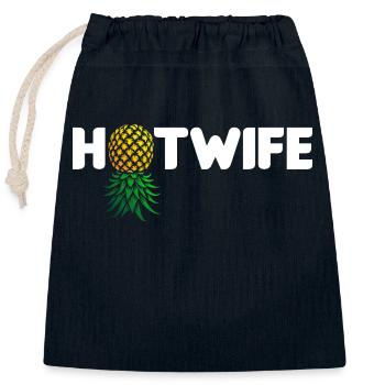 Hotwife Auf dem Kopf Stehende Ananas Swinger Heiße Ehefrau - Verschließbarer Geschenkbeutel aus Baumwolle (25x30cm) - Navy - Vorne