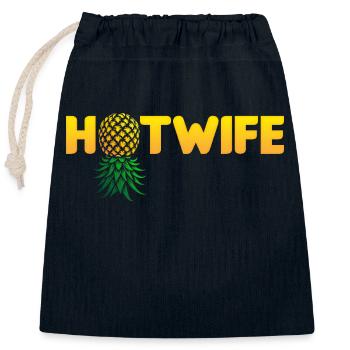 Hotwife Auf dem Kopf Stehende Ananas Swinger Heiße Ehefrau - Verschließbarer Geschenkbeutel aus Baumwolle (25x30cm) - Navy - Vorne