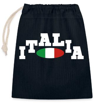 Italia Italian Flag - Closable cotton gift bag (25x30cm) - navy - Front