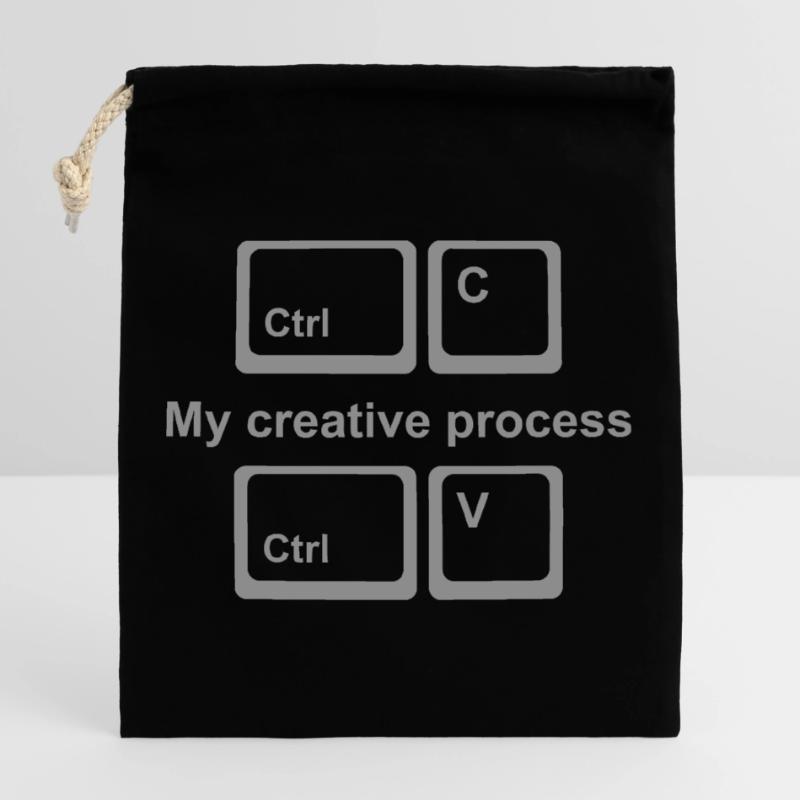 Copy Paste Shirt – Funny Coder & Designer Tee Verschließbarer Geschenkbeutel aus Baumwolle (25x30cm)