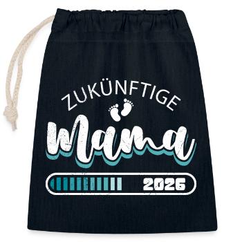 ZUKÜNFTIGE MAMA 2026 Bald Mama Lustig - Verschließbarer Geschenkbeutel aus Baumwolle (25x30cm) - Navy - Vorne