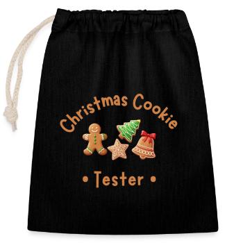 Cookie Tester - Verschließbarer Geschenkbeutel aus Baumwolle (25x30cm) - Schwarz - Vorne