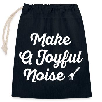 Make A Joyful Noise Typografie - Verschließbarer Geschenkbeutel aus Baumwolle (25x30cm) - Navy - Vorne