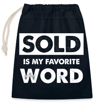 Lieblingswort Sold Shirt Statement - Verschließbarer Geschenkbeutel aus Baumwolle (25x30cm) - Navy - Vorne