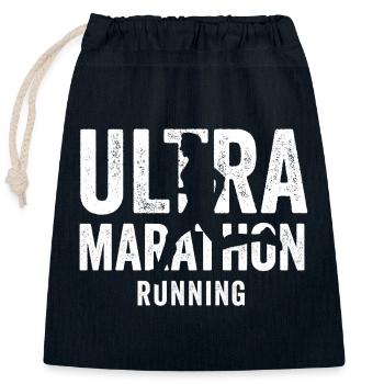 Ultra-Marathon-Lauf - Verschließbarer Geschenkbeutel aus Baumwolle (25x30cm) - Navy - Vorne