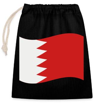 Drapeau de Bahreïn - Sac cadeau en coton avec cordon (25 x 30 cm) - noir - Devant