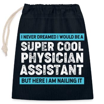 Physician Assistant Nursing MFA PA - Closable cotton gift bag (25x30cm) - navy - Front