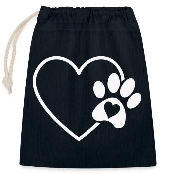 Amour de Heart Paw - Sac cadeau en coton avec cordon (25 x 30 cm) - bleu marine - Devant