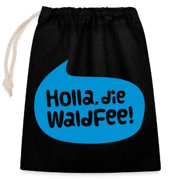 holla the forest fairy - Closable cotton gift bag (25x30cm) - black - Front