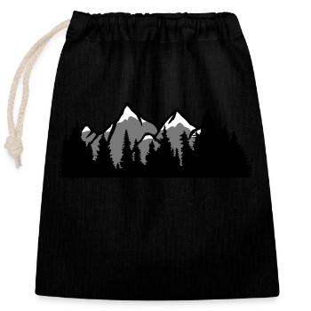 montagnes huegel forêt montagneux voyage vacances vacances nad - Sac cadeau en coton avec cordon (25 x 30 cm) - noir - Devant