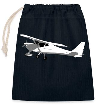 fk9 Flugzeug Pilot Flieger Ultaleichtflugzeug UL - Verschließbarer Geschenkbeutel aus Baumwolle (25x30cm) - Navy - Vorne