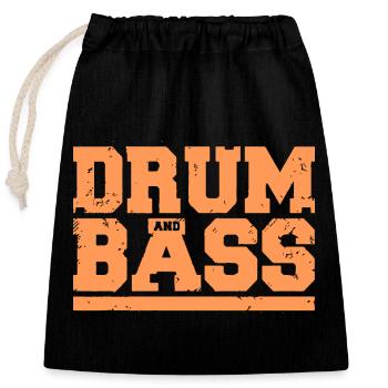 drum and bass drums and bass - Closable cotton gift bag (25x30cm) - black - Front