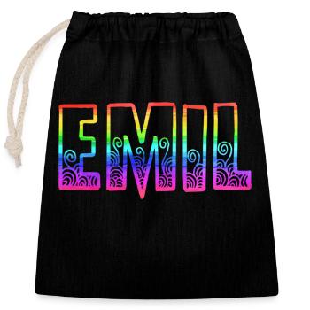 emil rs regenbogen - Verschließbarer Geschenkbeutel aus Baumwolle (25x30cm) - Schwarz - Vorne