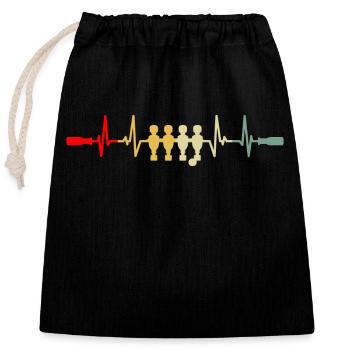 Baby-foot baby-foot kickers de coeurs battement rétro - Sac cadeau en coton avec cordon (25 x 30 cm) - noir - Devant