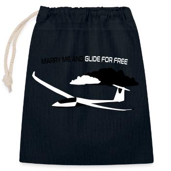 Segelflugzeug Segelfliegen Segelflug Segelflieger - Verschließbarer Geschenkbeutel aus Baumwolle (25x30cm) - Navy - Vorne