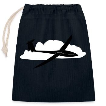 Segelflugzeug Segelfliegen Segelflug Segelflieger - Verschließbarer Geschenkbeutel aus Baumwolle (25x30cm) - Navy - Vorne