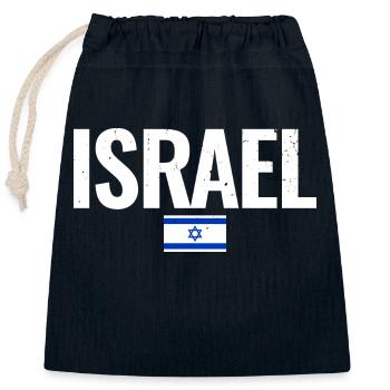 Israel Vintage Israeli Flag - Closable cotton gift bag (25x30cm) - navy - Front