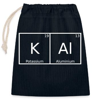 Kal Name First Name Chemistry Periodic Table Elements - Closable cotton gift bag (25x30cm) - navy - Front
