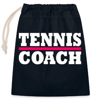 Tennis coach - Sac cadeau en coton avec cordon (25 x 30 cm) - bleu marine - Devant