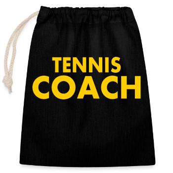 Tennis coach - Sac cadeau en coton avec cordon (25 x 30 cm) - noir - Devant