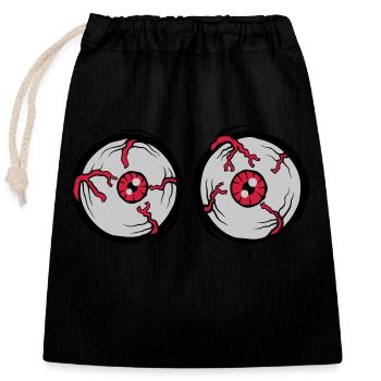 Crazy Horror Monster Eyes - Closable cotton gift bag (25x30cm) - black - Front