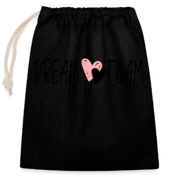équipe de rêve - Sac cadeau en coton avec cordon (25 x 30 cm) - noir - Devant