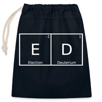 Ed Name First Name Chemistry Periodic Table Elements - Closable cotton gift bag (25x30cm) - navy - Front