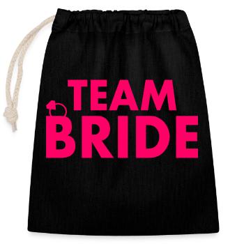 Team bride - Verschließbarer Geschenkbeutel aus Baumwolle (25x30cm) - Schwarz - Vorne