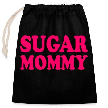 Sugar mommy - Closable cotton gift bag (25x30cm) - black - Front