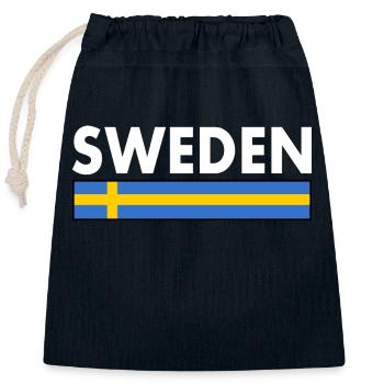 Schweden - Verschließbarer Geschenkbeutel aus Baumwolle (25x30cm) - Navy - Vorne