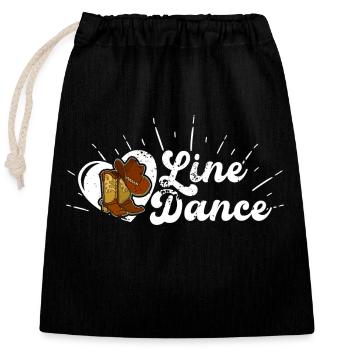 Tanzen Tänzer Western Linedance Spruch - Verschließbarer Geschenkbeutel aus Baumwolle (25x30cm) - Schwarz - Vorne