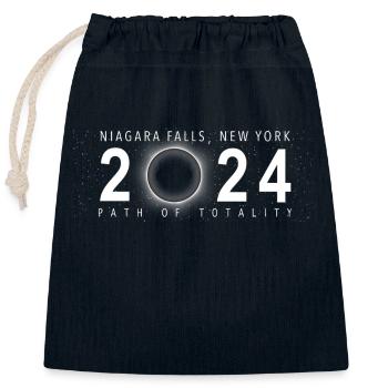Solar Eclipse Niagara Falls New York April 8 2024 - Closable cotton gift bag (25x30cm) - navy - Front