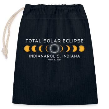 Indianapolis Indiana Sonnenfinsternis 2024 April 8 - Verschließbarer Geschenkbeutel aus Baumwolle (25x30cm) - Navy - Vorne